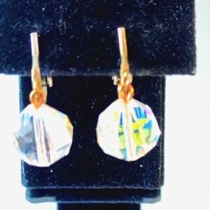 Vintage crystal glass clip on earrings